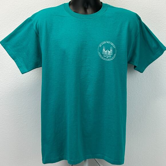 Vintage 90s Tule Springs Stake Youth Conference T Shirt Mormon LDS Green L Large - Picture 2 of 8